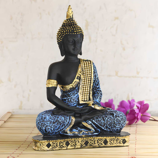 Blue Meditating Buddha Decorative Showpiece||Glow Interior ||